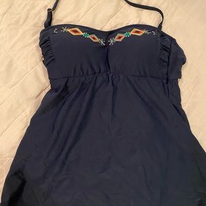 Blue Jessica Simpson tankini top